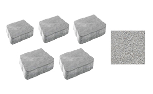 Плитка тротуарная, в комплекте 5 камней, Антик 3А.6, Гранит белый, завод Выбор
